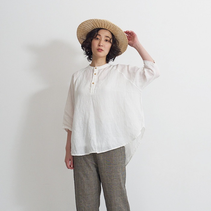 NARU(ナル) 60フレンチリネン ラグランシャツ 655857