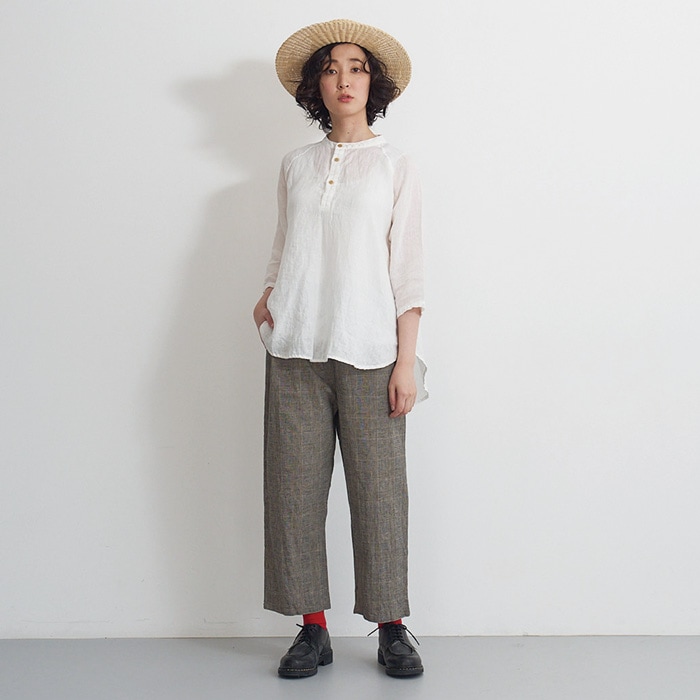 NARU(ナル) 60フレンチリネン ラグランシャツ 655857