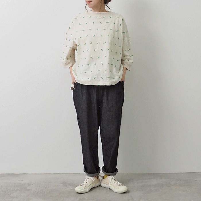 NARU(ナル) シーチングハンドワッシャー十二支柄刺繍 ワイドT 655845