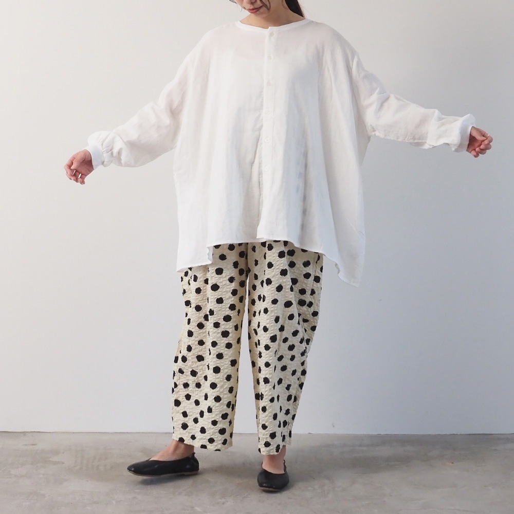 NARU(ナル) ダブルガーゼ ワイドフレアブラウス(2WAY) 665811