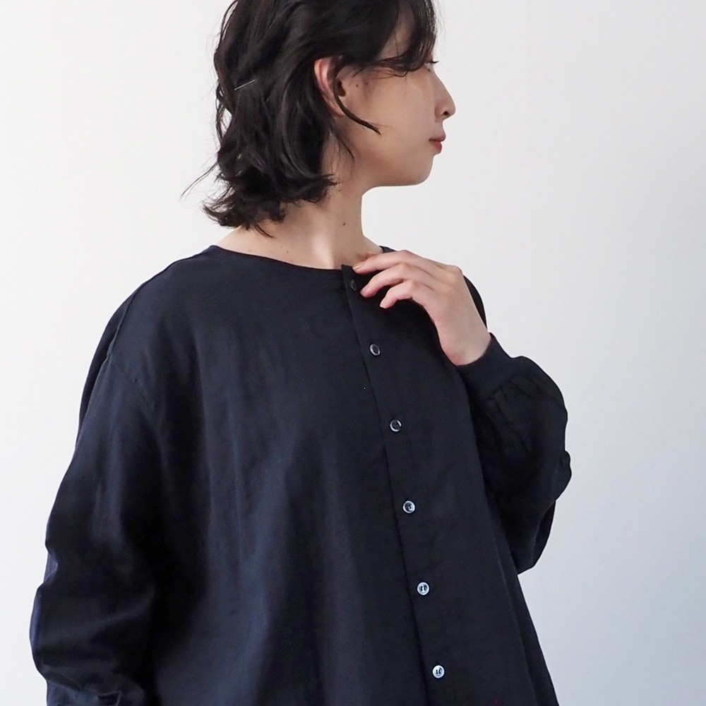 NARU(ナル) ダブルガーゼ ワイドフレアブラウス(2WAY) 665811BF