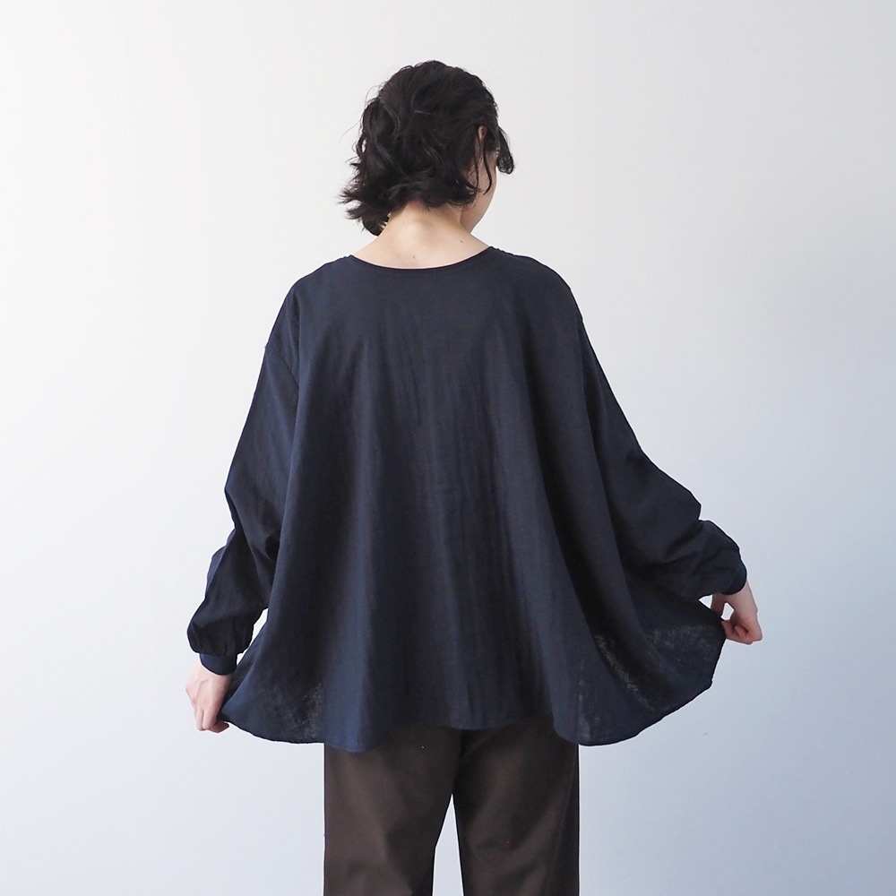 NARU(ナル) ダブルガーゼ ワイドフレアブラウス(2WAY) 665811BF