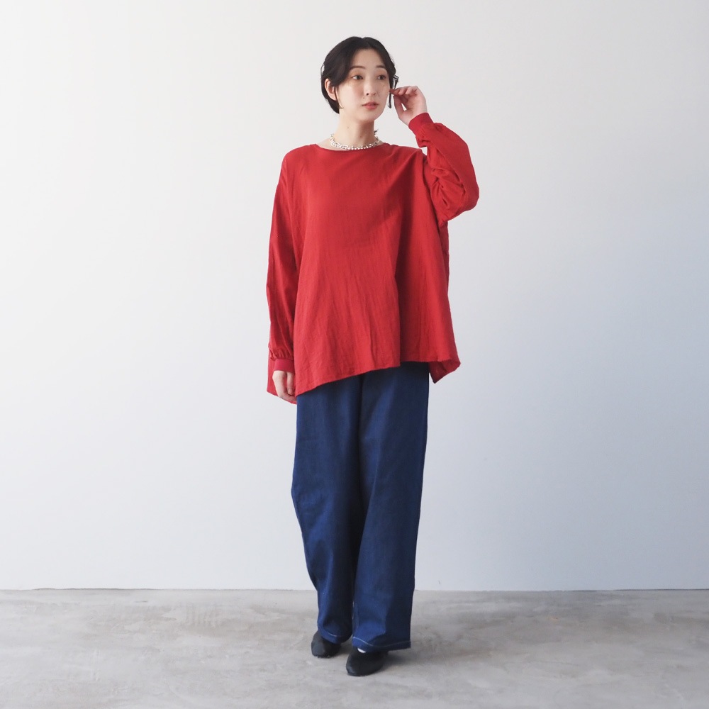 NARU(ナル) ダブルガーゼ ワイドフレアブラウス(2WAY) 665811