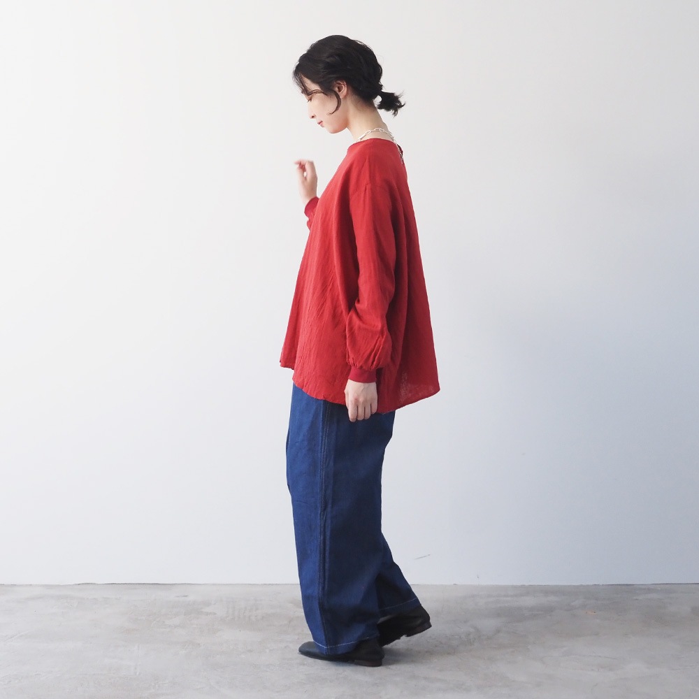 NARU(ナル) ダブルガーゼ ワイドフレアブラウス(2WAY) 665811