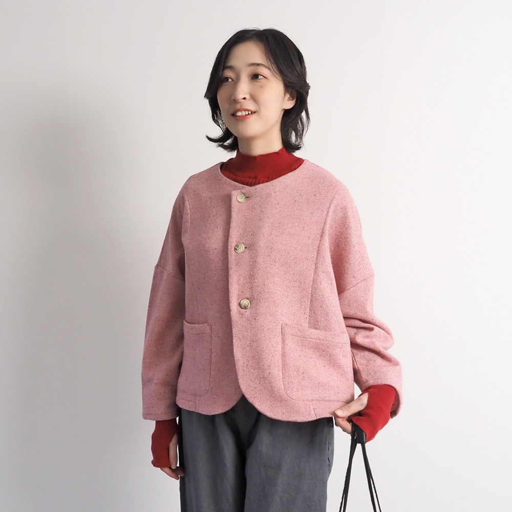 NARU(ナル) ヘリンボーンネップツイード ワイドジャケット 669900