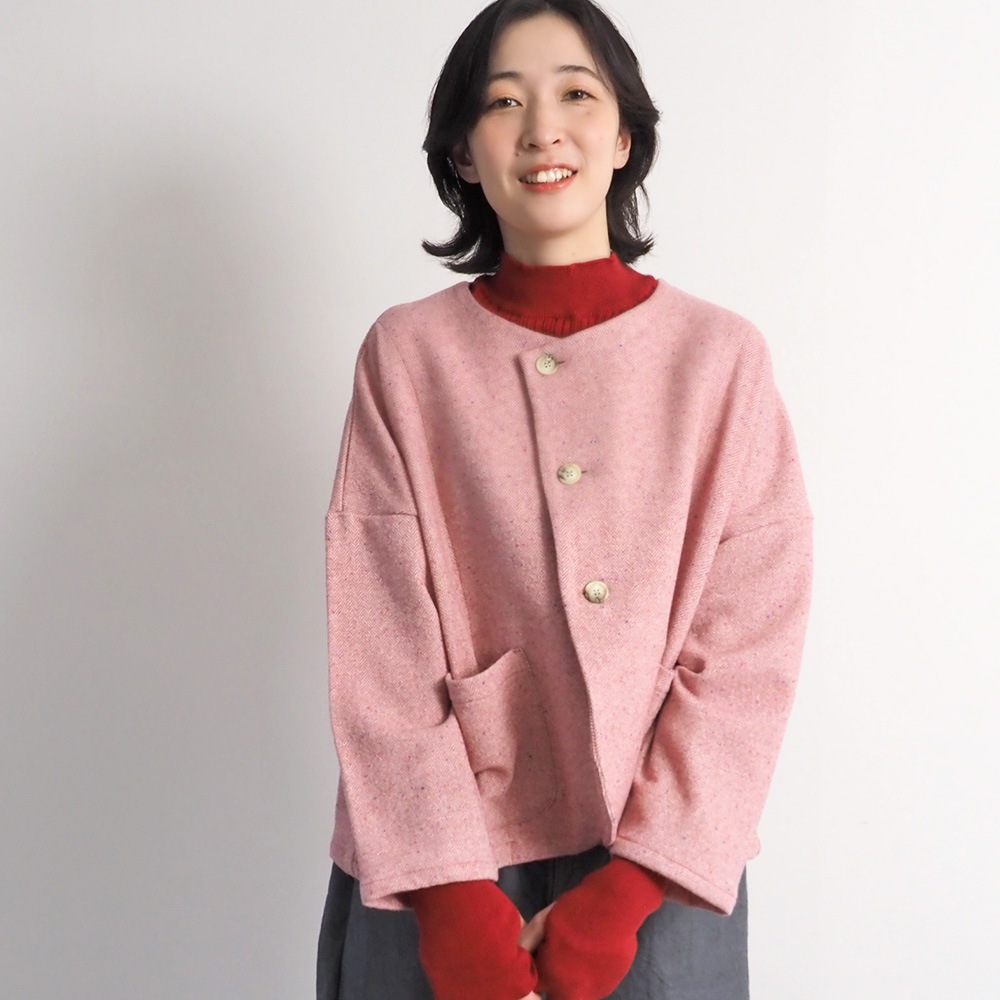 NARU(ナル) ヘリンボーンネップツイード ワイドジャケット 669900