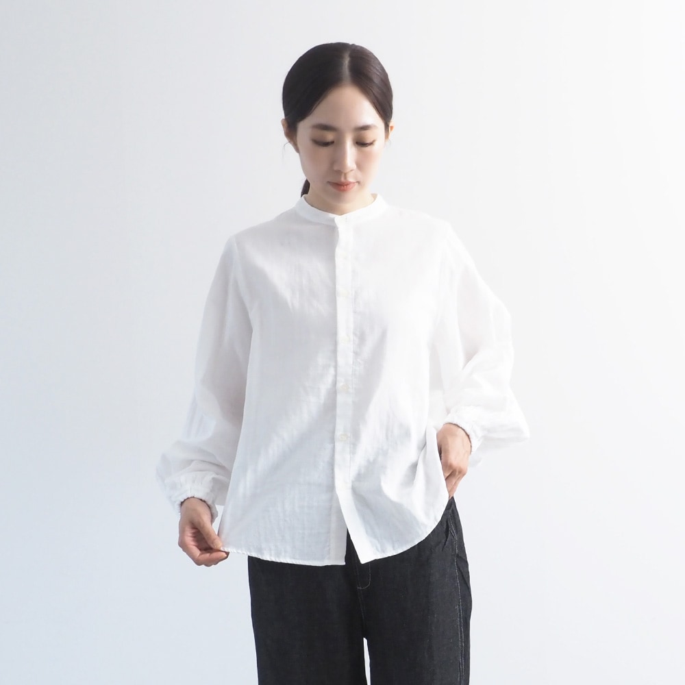 NARU(ナル) ダブルガーゼ ボリュームスリーブシャツ 673811 | TOPS