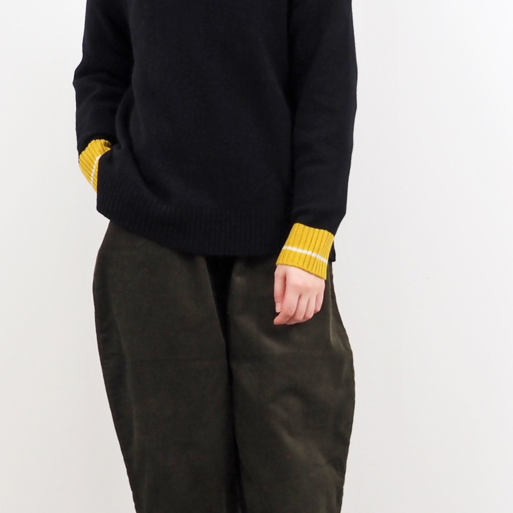 ナル NARU LUNA バイカラークルーネックニット 657610 ウール NARU(ナル) LUNA バイカラークルーネックニット 657610