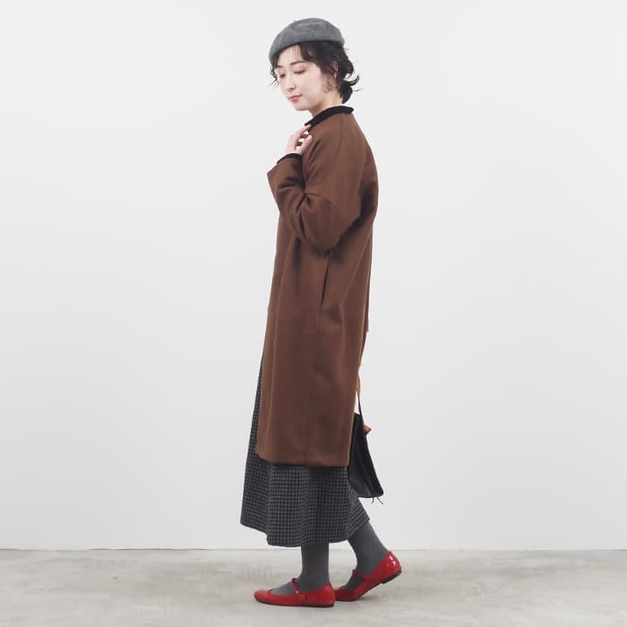 NARU(ナル) TC交織ギャバNEXT0 ノーカラーコート 657911