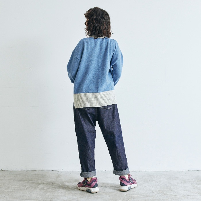 NARU(ナル) ミラノラム 配色コモドニット 647610