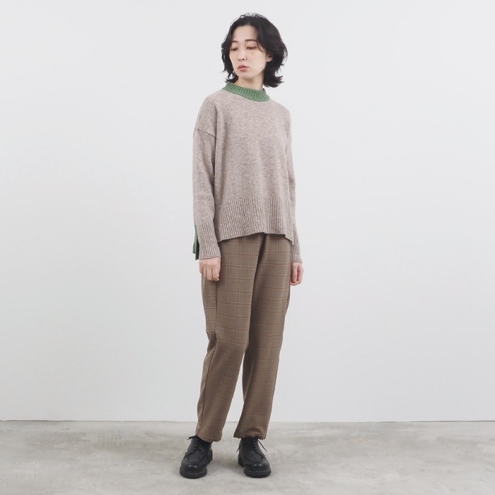 NARU(ナル) ミラノラム 配色コモドニット 647610