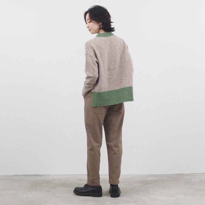 NARU(ナル) ミラノラム 配色コモドニット 647610