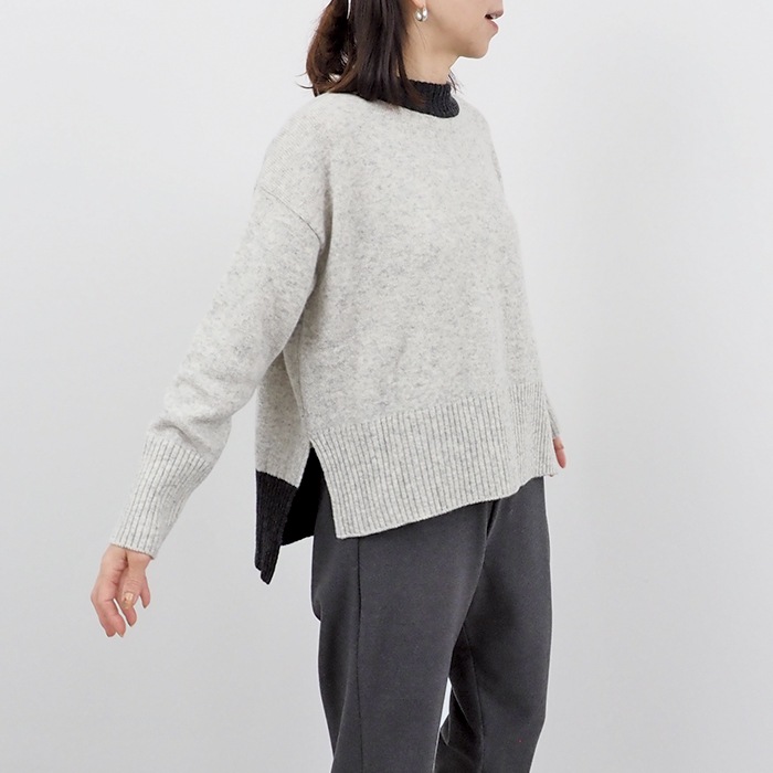 NARU(ナル) ミラノラム 配色コモドニット 647610