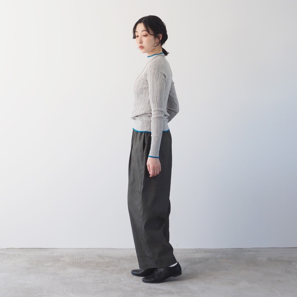 NARU(ナル) シャンブレーツイル タックワイドパンツ 667905