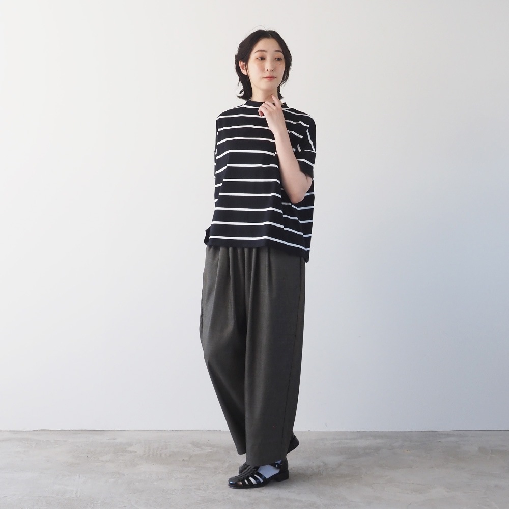 NARU(ナル) シャンブレーツイル タックワイドパンツ 667905