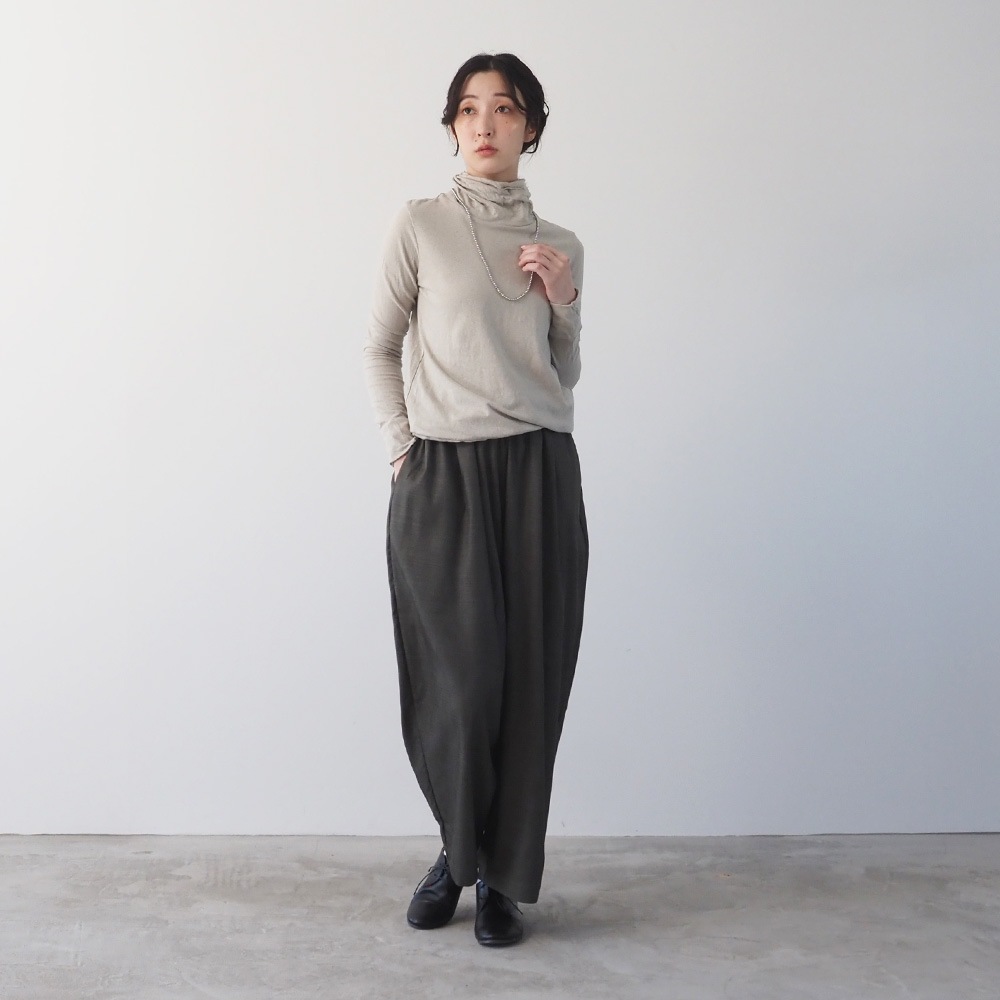 NARU(ナル) シャンブレーツイル タックワイドパンツ 667905
