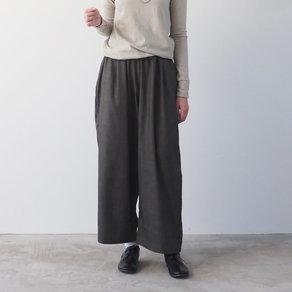 NARU(ナル) シャンブレーツイル タックワイドパンツ 667905