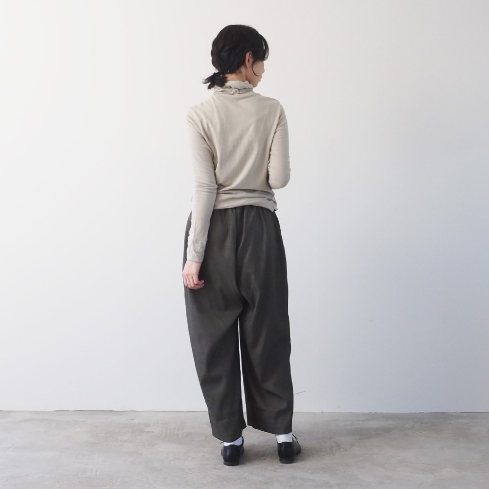 NARU(ナル) シャンブレーツイル タックワイドパンツ 667905