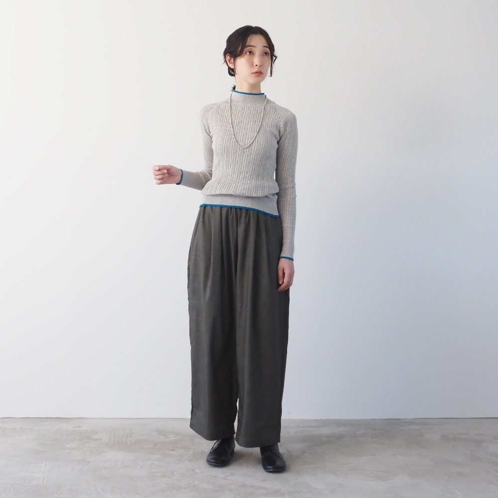 NARU(ナル) シャンブレーツイル タックワイドパンツ 667905