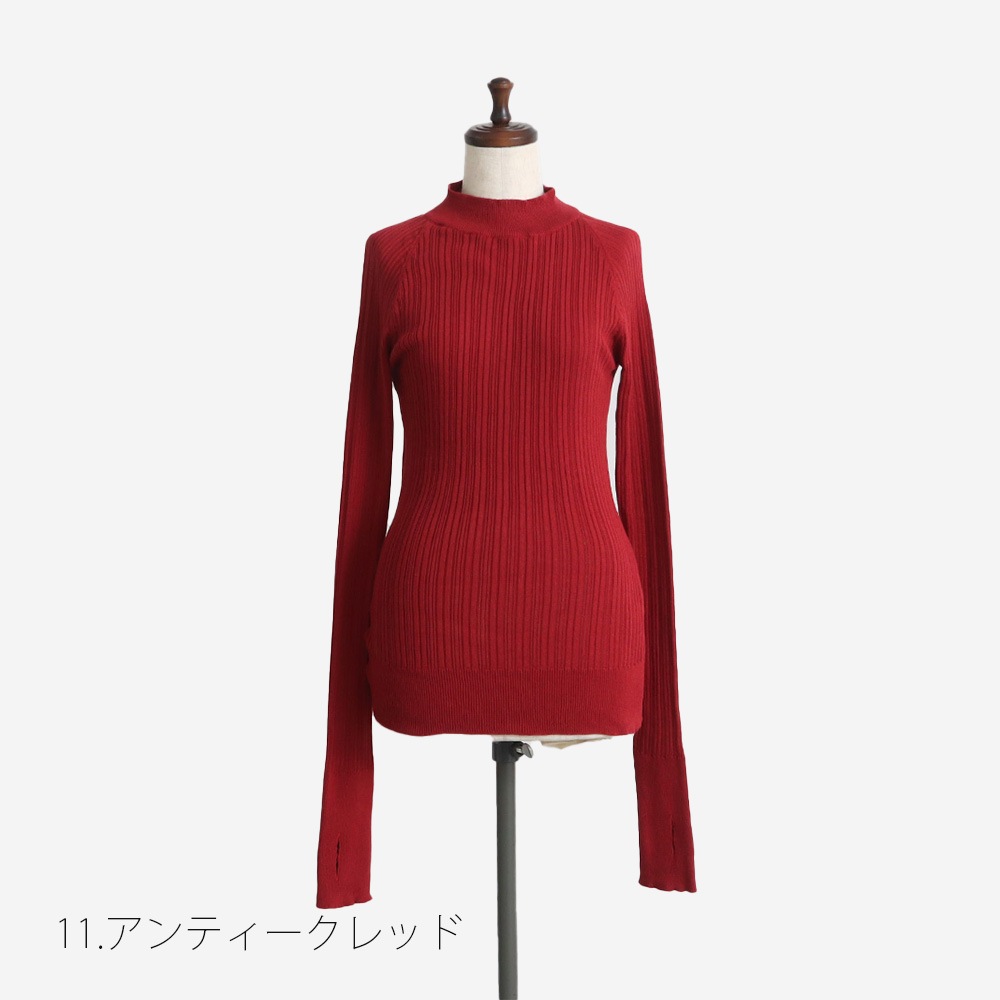 NARU(ナル) ランダムリブ Thumbholeハイネック 665700