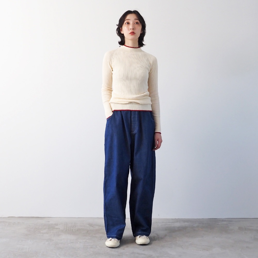 NARU(ナル) 綿麻ムラ糸デニム ノッポパンツ 667800