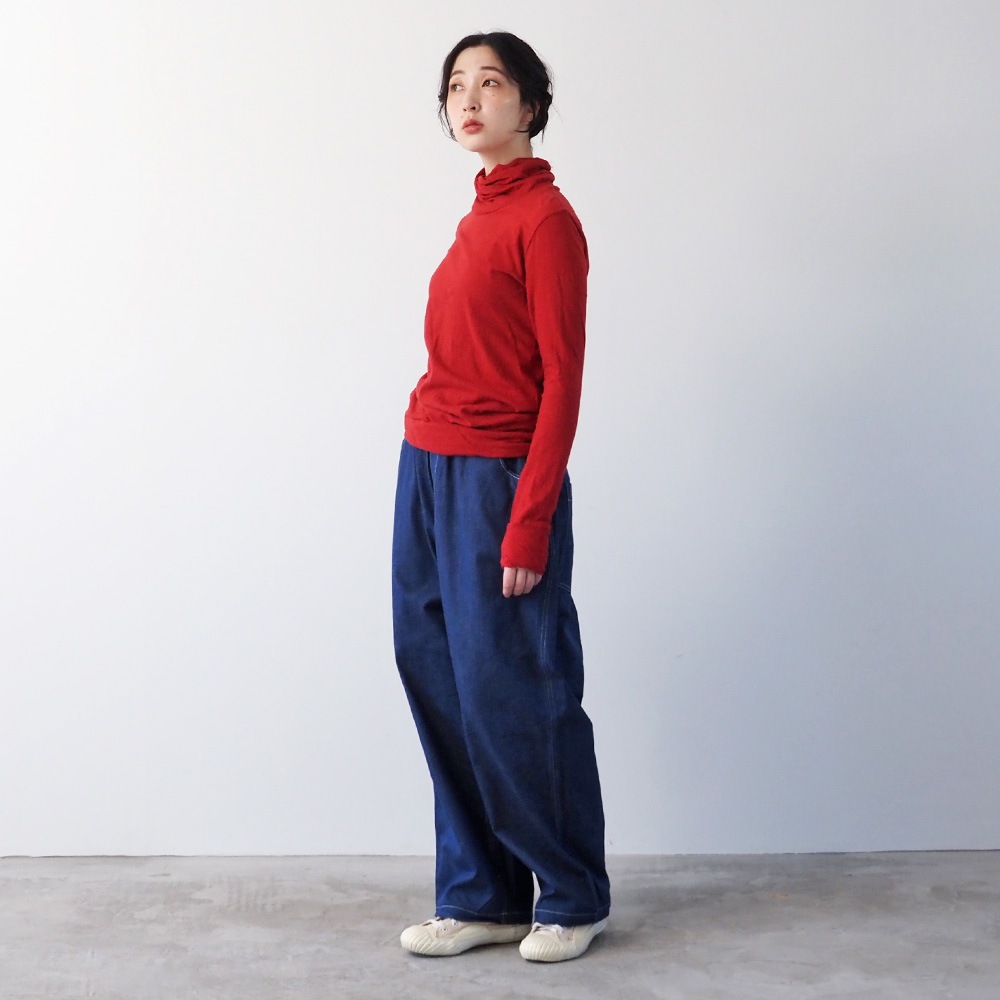 NARU(ナル) 綿麻ムラ糸デニム ノッポパンツ 667800