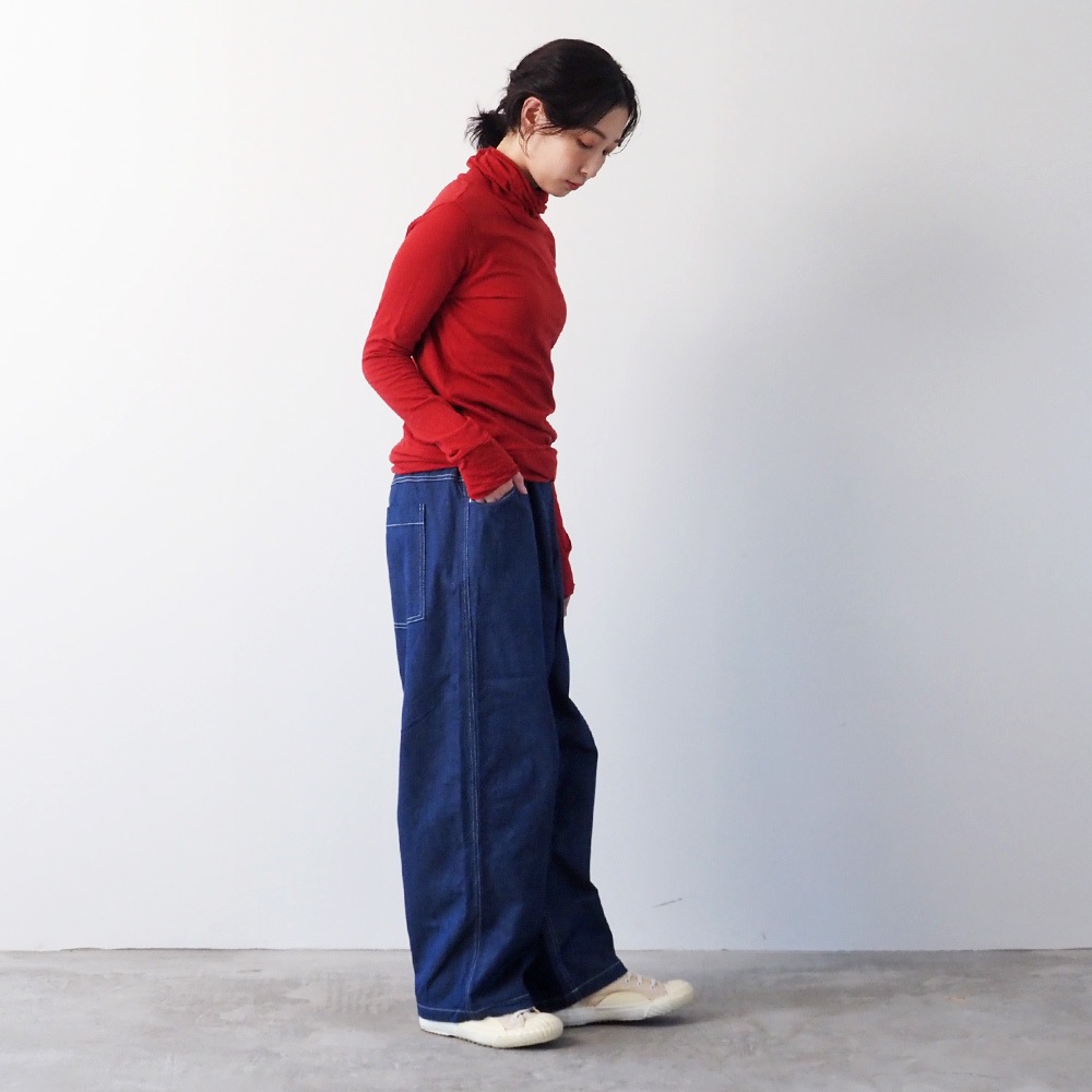 NARU(ナル) 綿麻ムラ糸デニム ノッポパンツ 667800