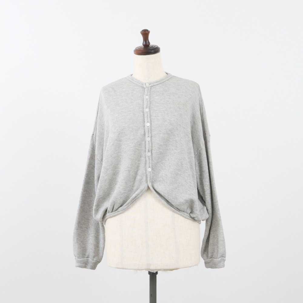 NARU(ナル) コットンレーヨン吊り裏毛 ラズベリーカーディガン 669005