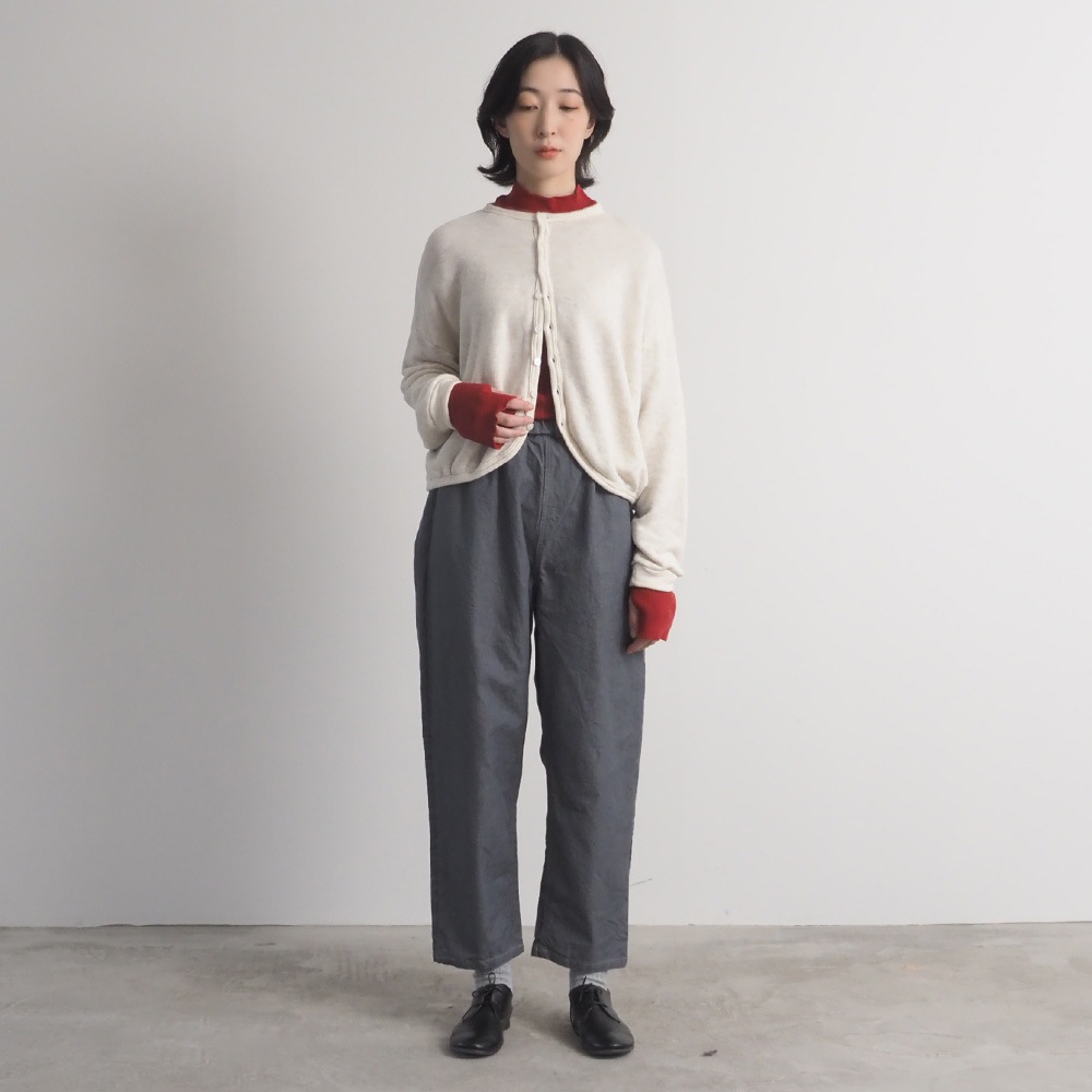 NARU(ナル) コットンレーヨン吊り裏毛 ラズベリーカーディガン 669005