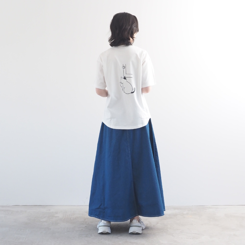 NARU(ナル) クラシック天竺 ひょっこり猫さんシャツ 671005
