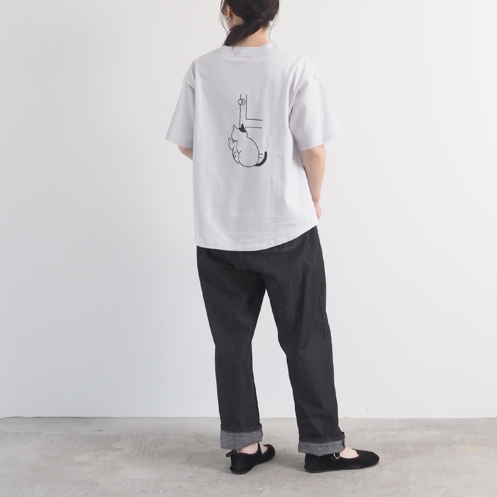 NARU(ナル) クラシック天竺 ひょっこり猫さんシャツ 671005