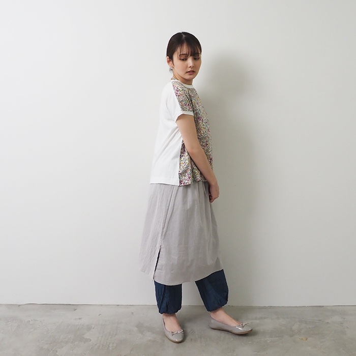 NARU(ナル) ムラ糸×60ローンフラワープリント ミナミシャツ 655026