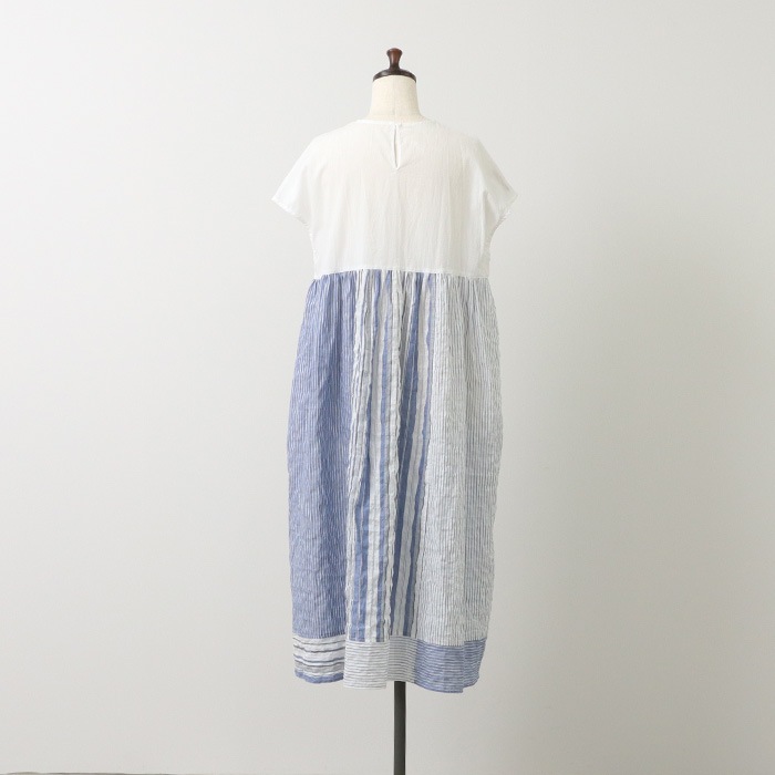 NARU(ナル) シャーリングストライプ 切替ワンピース 655906