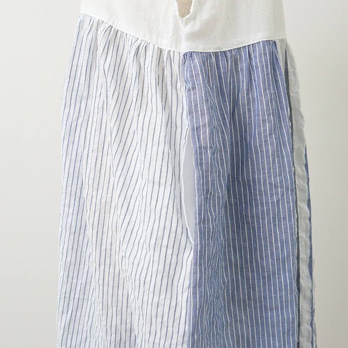 NARU(ナル) シャーリングストライプ 切替ワンピース 655906