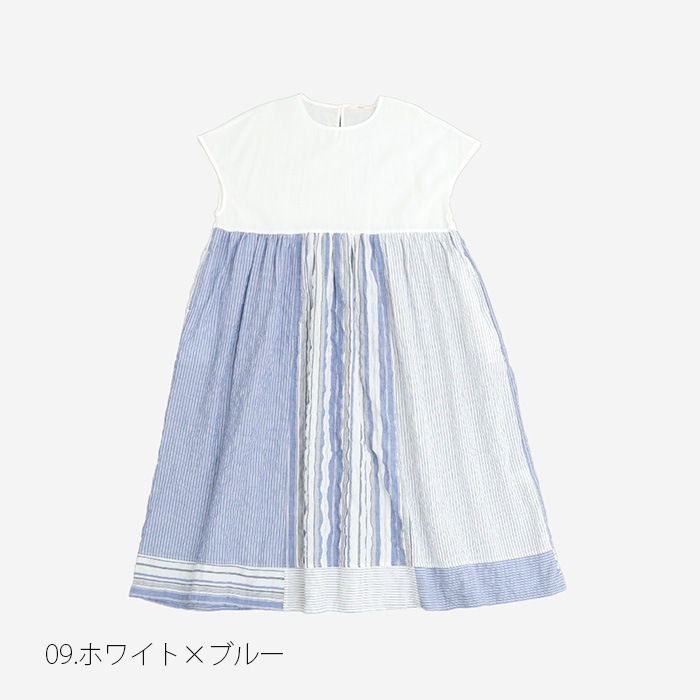 NARU(ナル) シャーリングストライプ 切替ワンピース 655906
