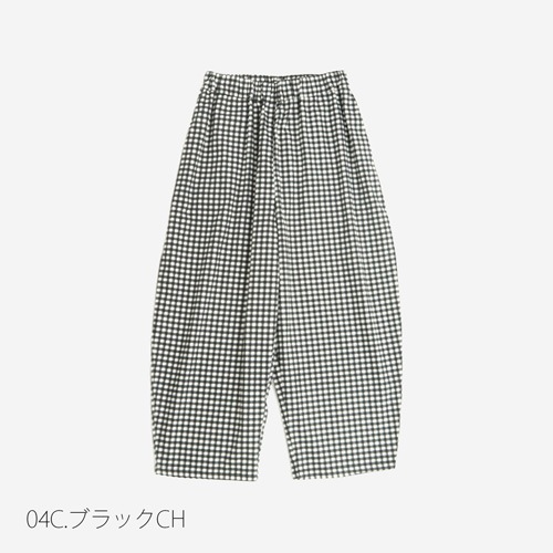 【予約】NARU(ナル) ブロード水玉・ストライプ・チェック柄 エッグパンツ 663914
