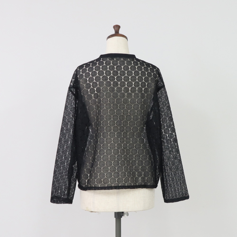 NARU(ナル) ラッセルレース クルーネックカーデ 665845