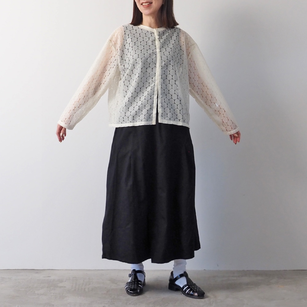 NARU(ナル) ラッセルレース クルーネックカーデ 665845