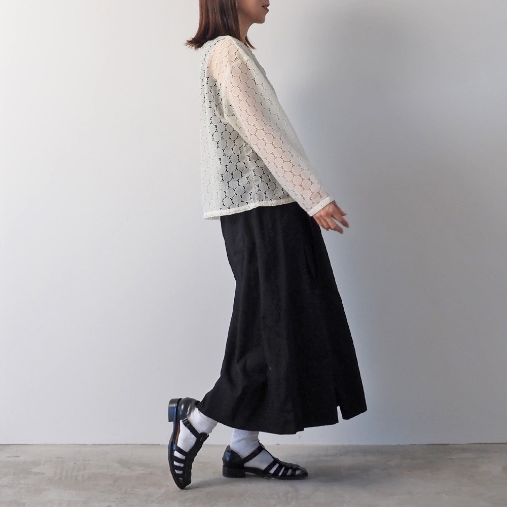 NARU(ナル) ラッセルレース クルーネックカーデ 665845