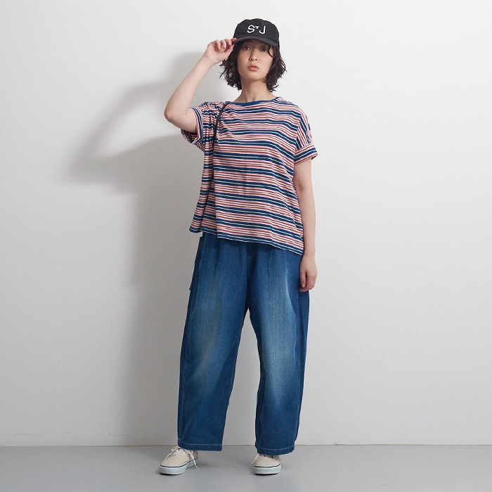 NARU(ナル) アメリカンドライマルチボーダー クルーネックT 655031