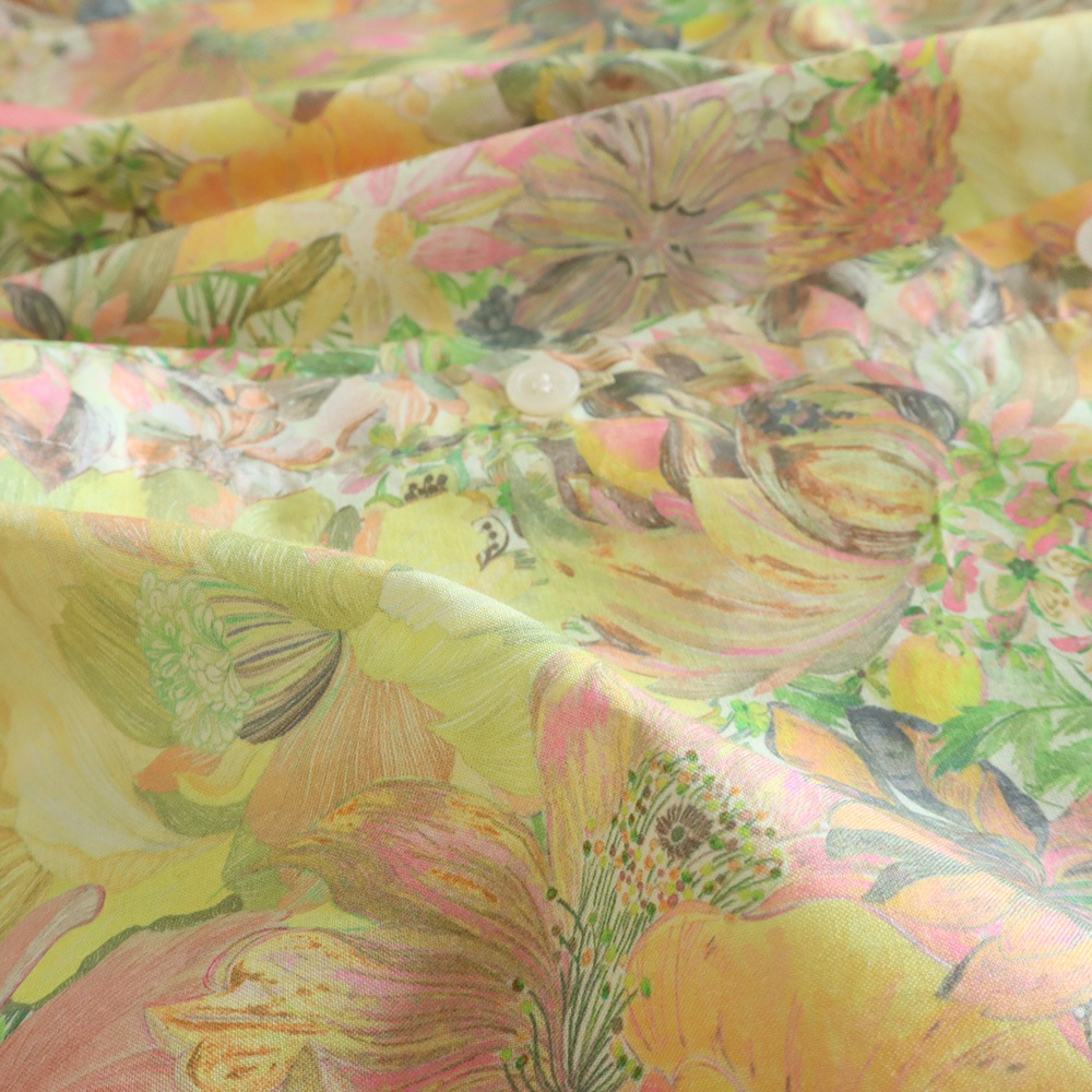 NARU(ナル) LIBERTYコットン(Marina Seaflower) シャツワンピース 661950