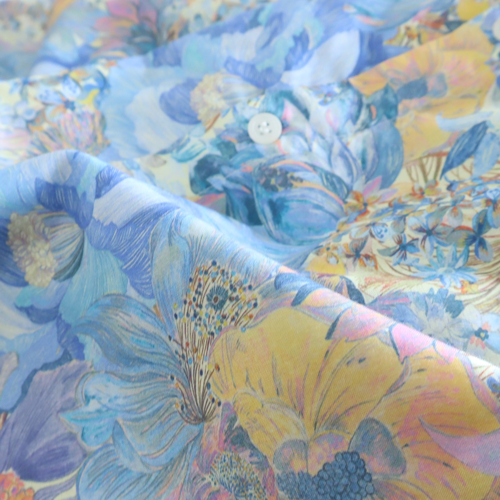 NARU(ナル) LIBERTYコットン(Marina Seaflower) シャツワンピース 661950