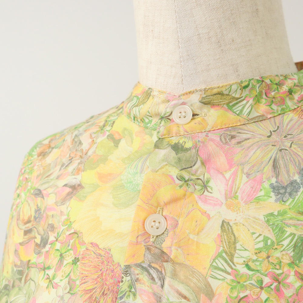 NARU(ナル) LIBERTYコットン(Marina Seaflower) シャツワンピース 661950