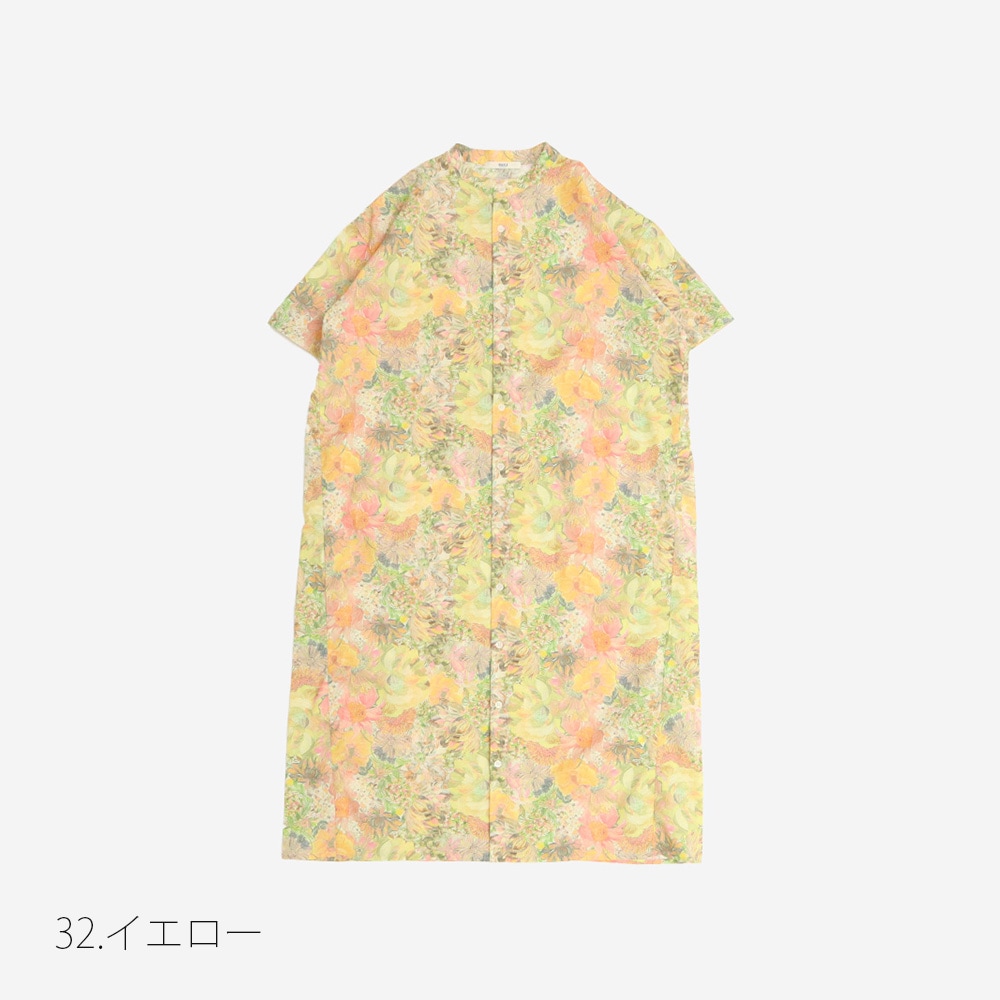 NARU(ナル) LIBERTYコットン(Marina Seaflower) シャツワンピース 661950