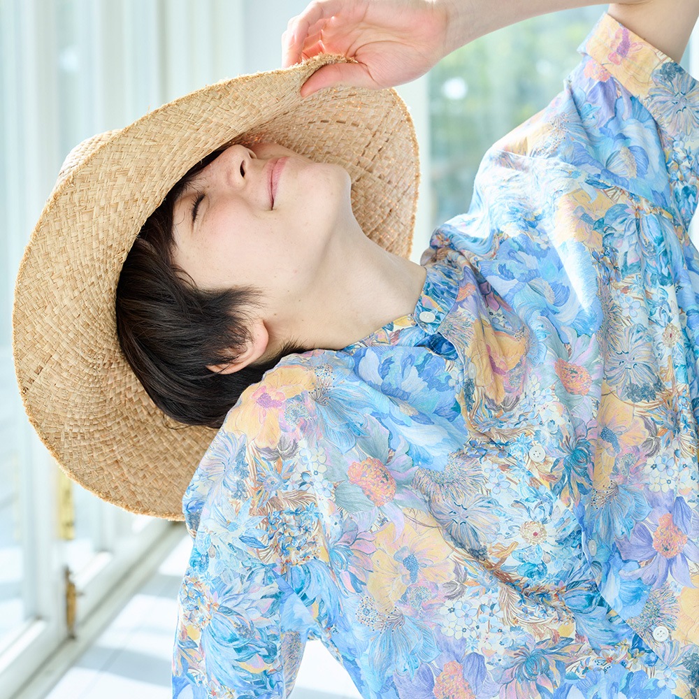 NARU(ナル) LIBERTYコットン(Marina Seaflower) シャツワンピース 661950