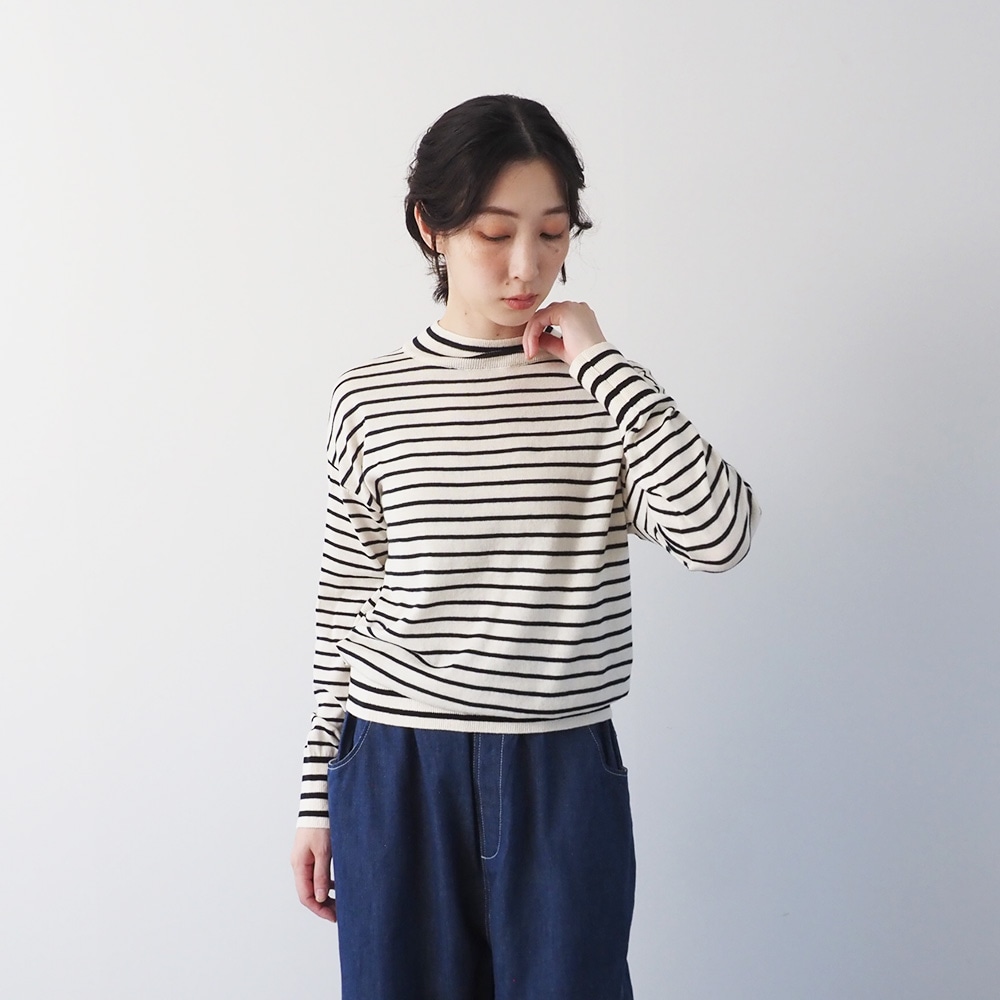 NARU(ナル) ムースヤーン ハイネックボーダーニット 665706