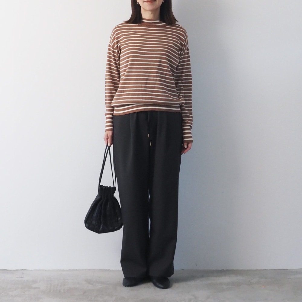 NARU(ナル) ムースヤーン ハイネックボーダーニット 665706