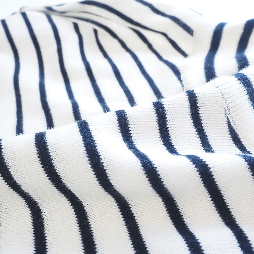 NARU(ナル) ムースヤーン ハイネックボーダーニット 665706