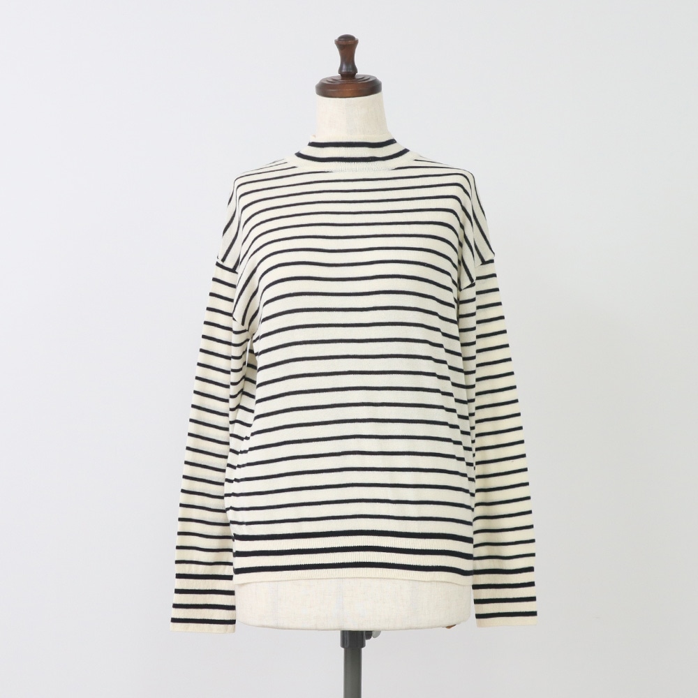 NARU(ナル) ムースヤーン ハイネックボーダーニット 665706