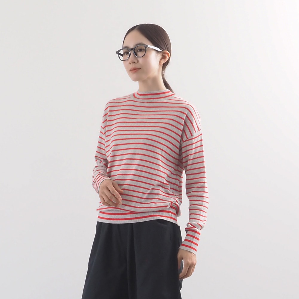 NARU(ナル) ムースヤーン ハイネックボーダーニット 665706BF